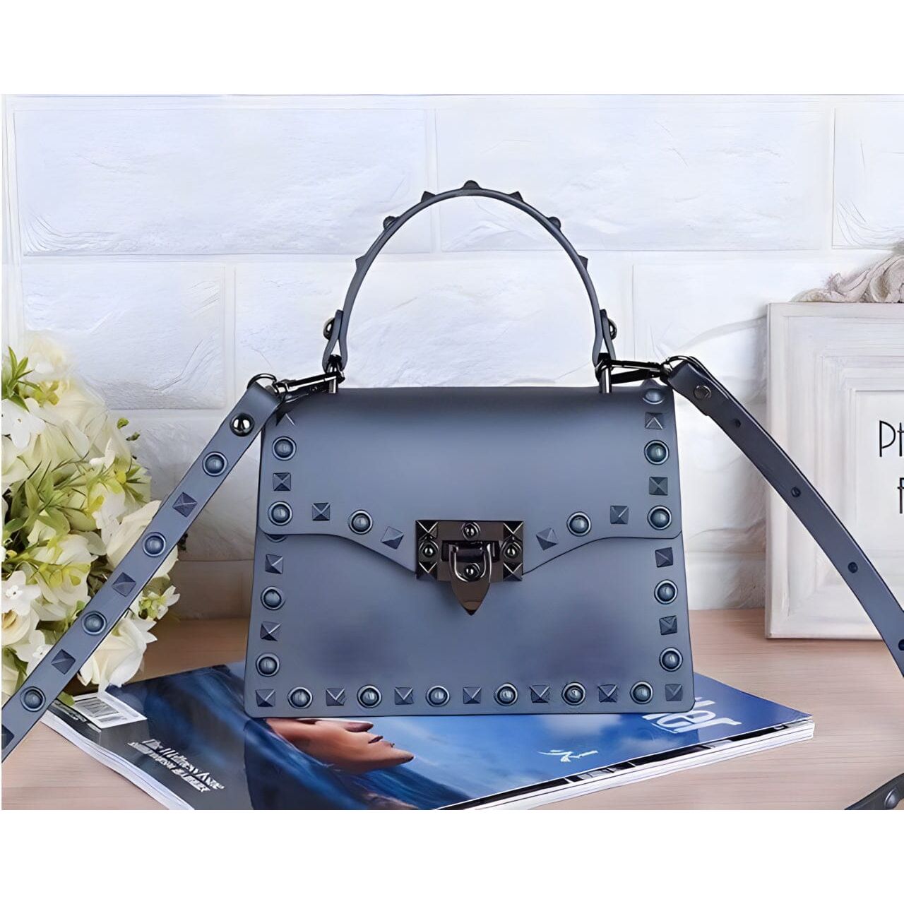 The Torino Studded Handbag Purse - Multiple Colors