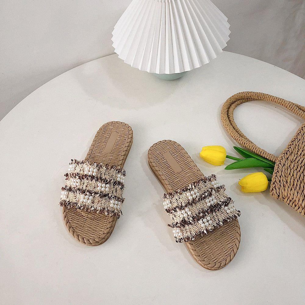 Marin Faux Pearl Decor Slippers