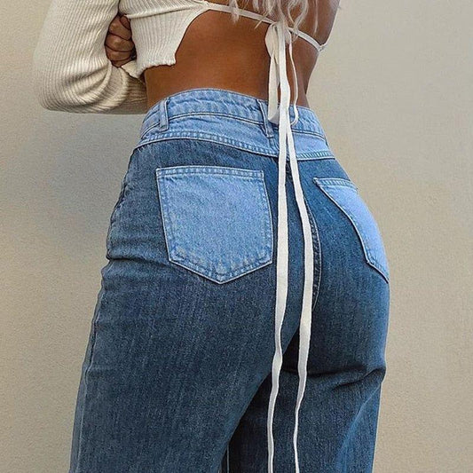 Amanda Patchwork High-Waisted Jeans