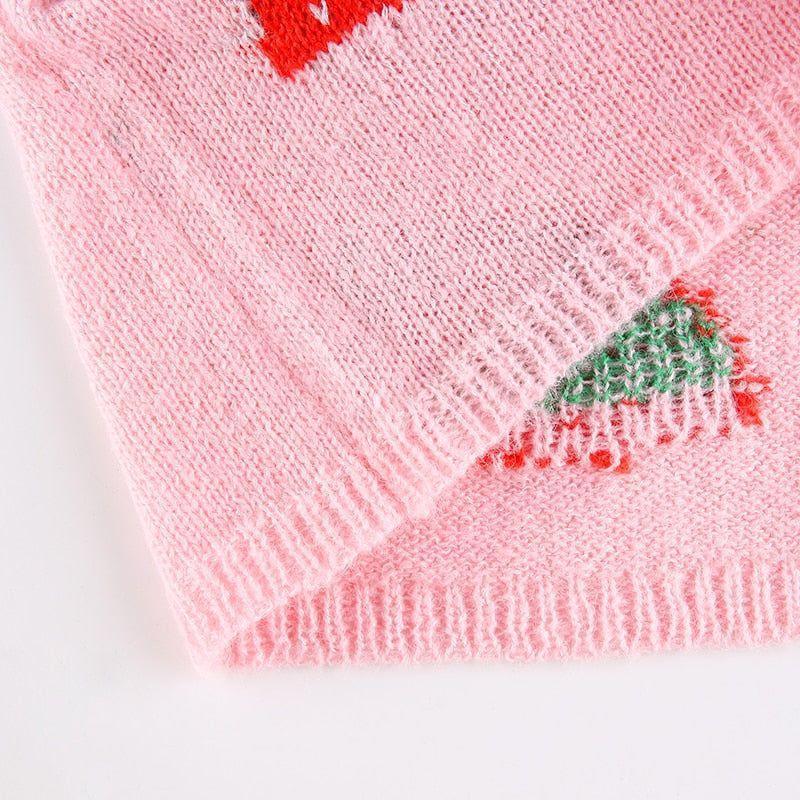 Strawberry Milkshake Cropped Knitted Vest