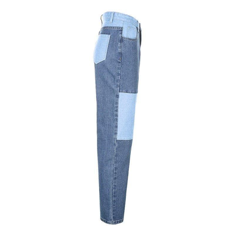 Amanda Patchwork High-Waisted Jeans