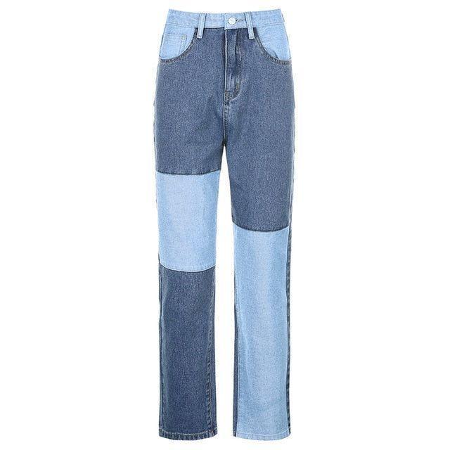 Amanda Patchwork High-Waisted Jeans