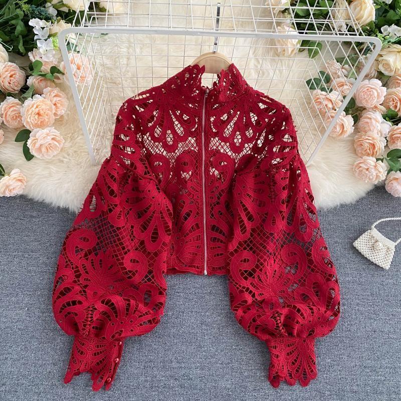 Maira Lace Lantern Sleeve Blouse