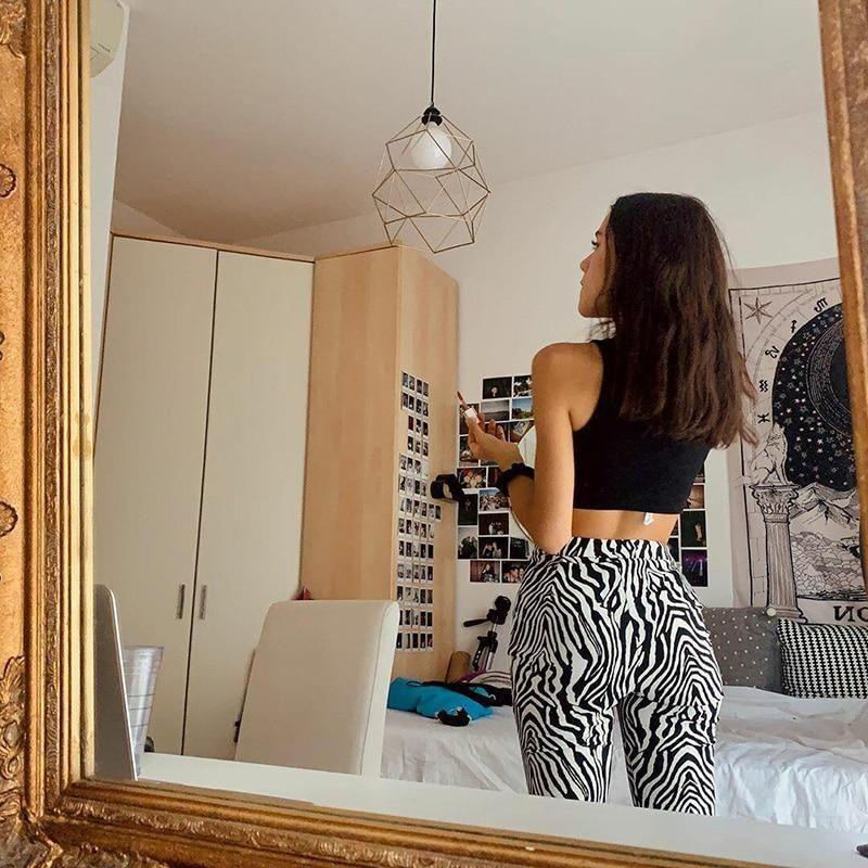 Priscilla Animal Print High Waisted Flare Pants