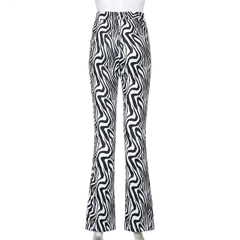 Priscilla Animal Print High Waisted Flare Pants