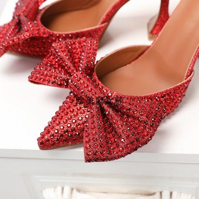 Stefanie Oversized Diamond Bow Heels