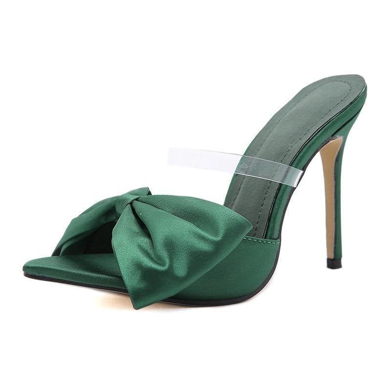 Longshot Big Bow Satin Stiletto Heels