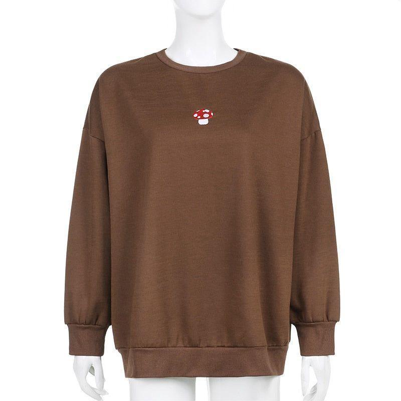 Sarolta Mushroom Embroidery Sweatshirt