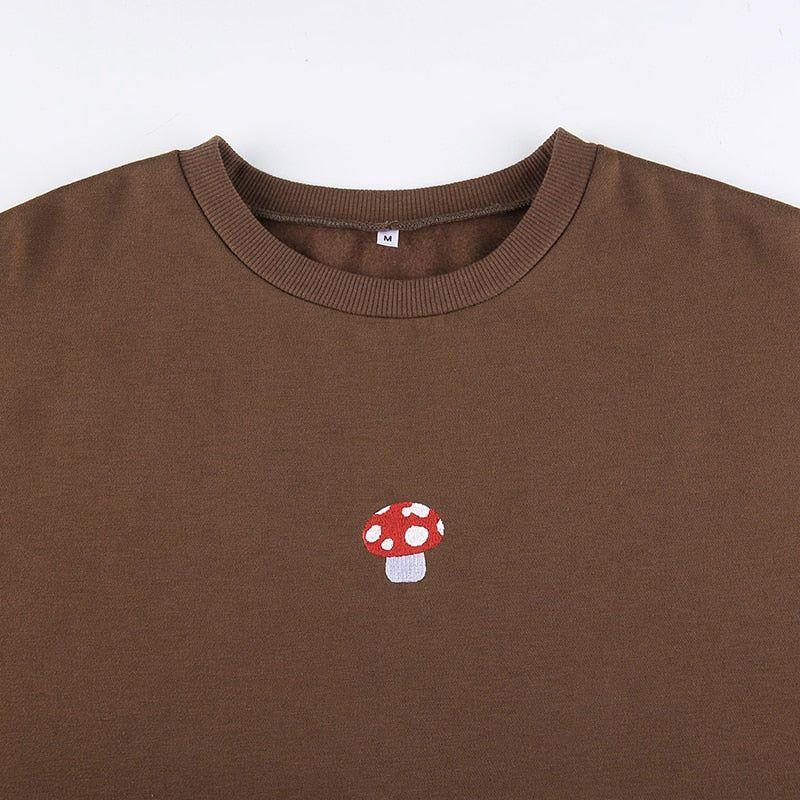 Sarolta Mushroom Embroidery Sweatshirt