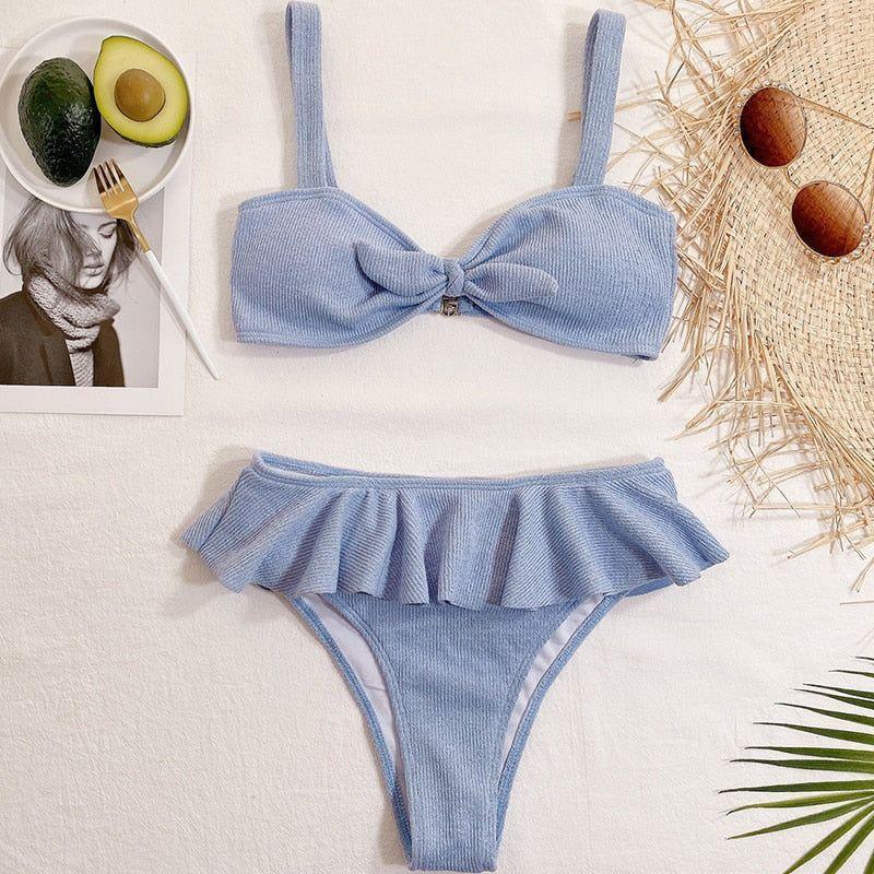 Corrina Front Knot Ruffle Bikini