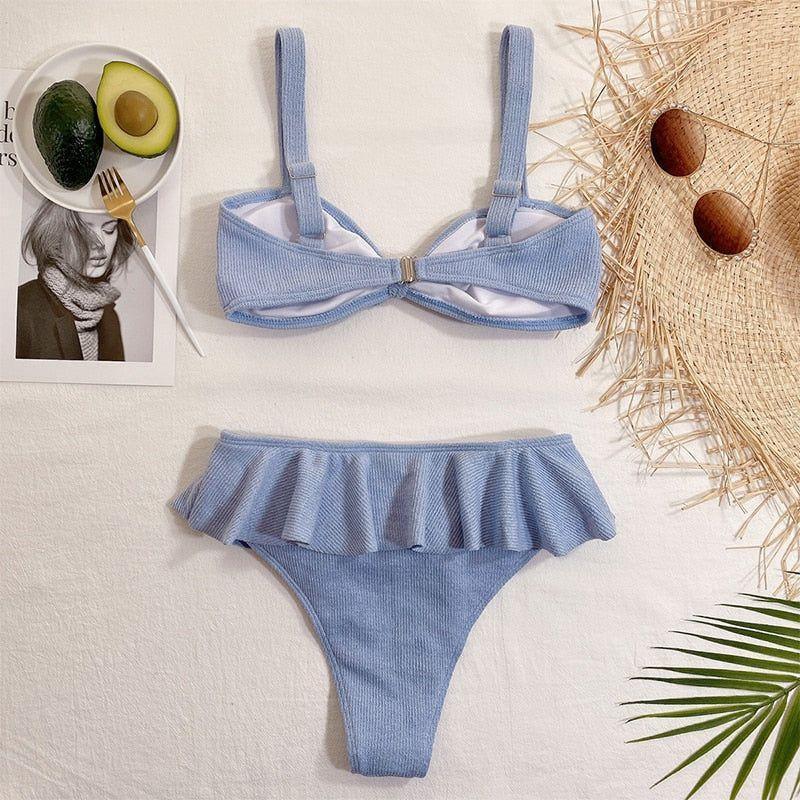 Corrina Front Knot Ruffle Bikini