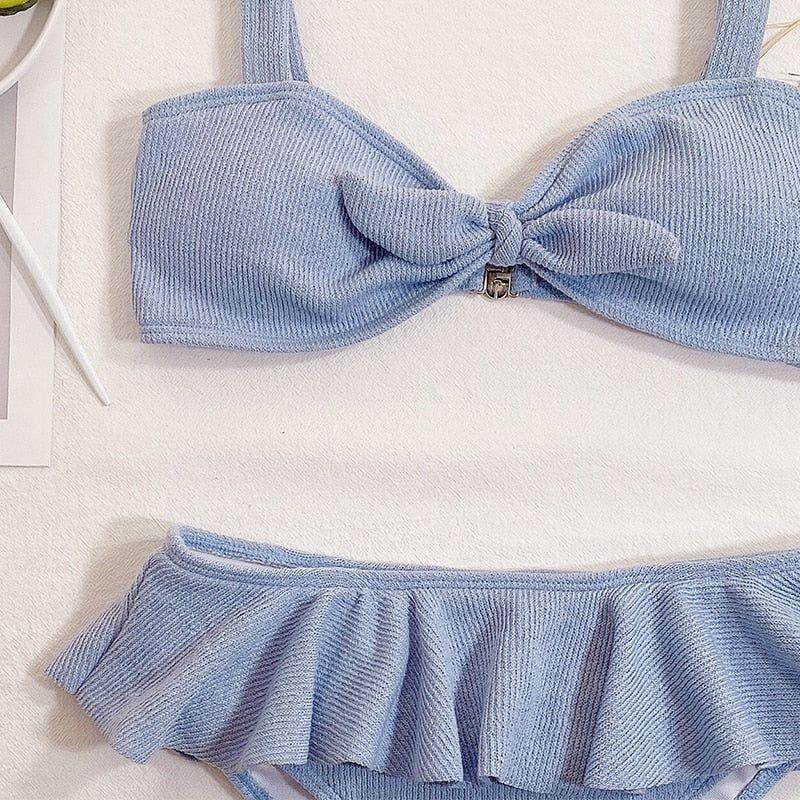 Corrina Front Knot Ruffle Bikini