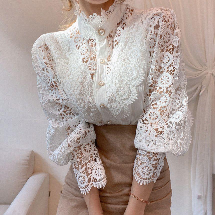 Blooms Love Lace Long Sleeve Blouse