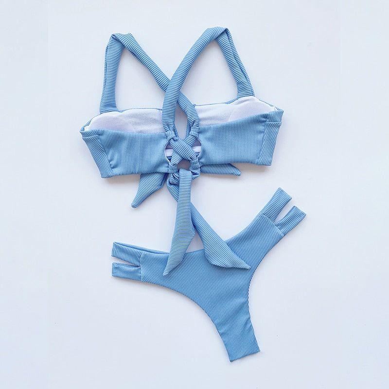 Irena Ribbed Cut Out Two-Piece Bikini