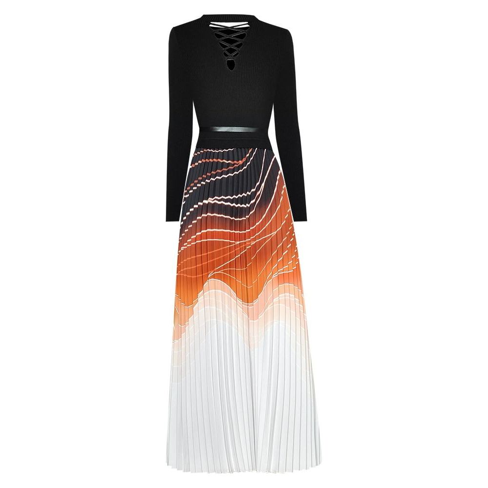 The Cyra Long Sleeve Pleated Dress