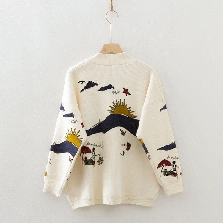 Mirage Sun Print Oversized Cardigan