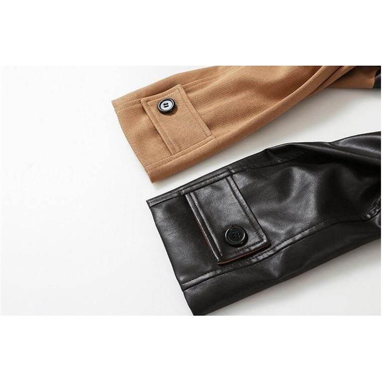 The Espresso Long Sleeve Spliced Trenchcoat