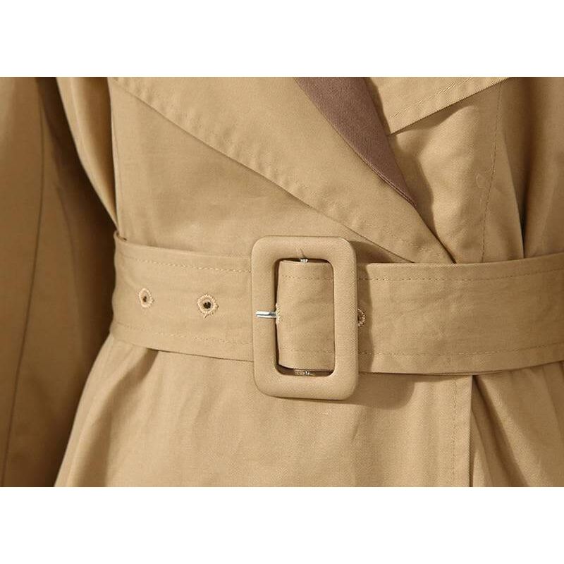 The Cappuccino Long Sleeve Spliced Trenchcoat