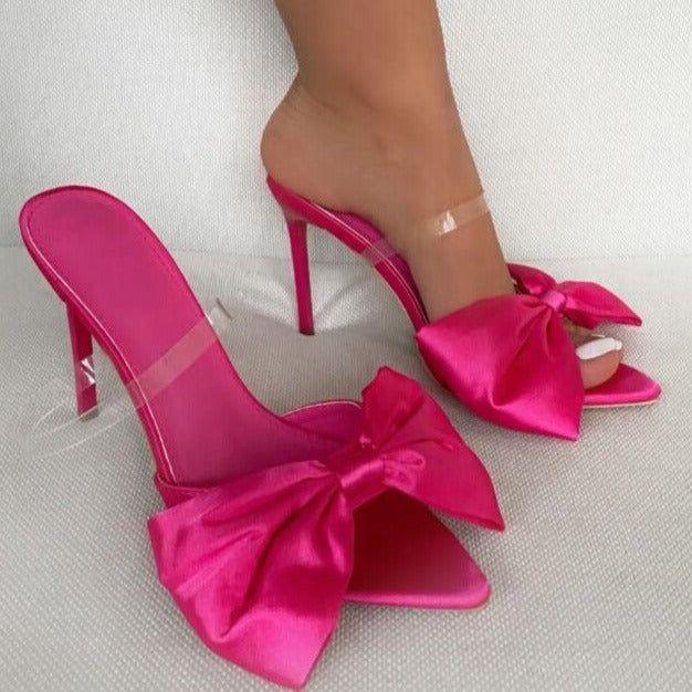 Longshot Big Bow Satin Stiletto Heels