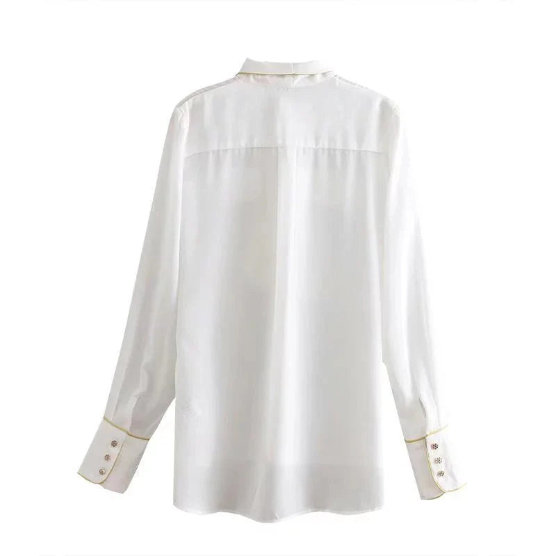 The Nadine Bow Tie Blouse - White