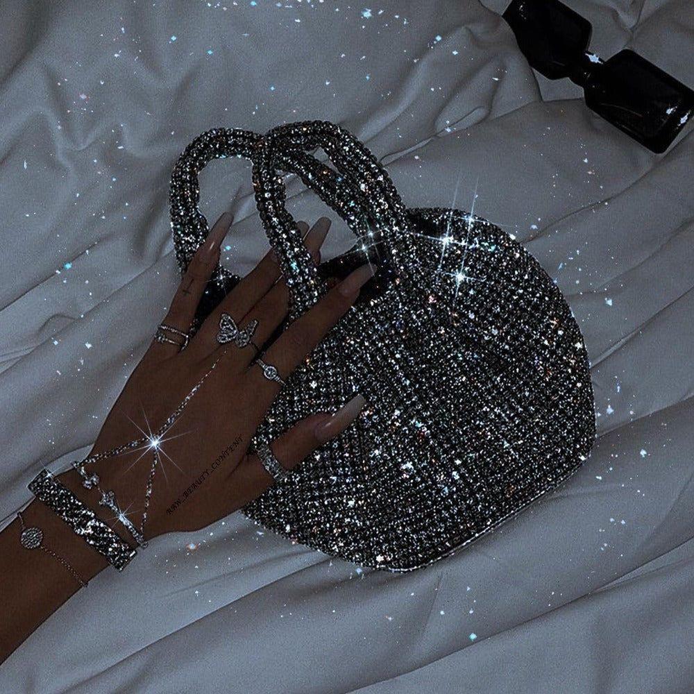 Diamond Flirt Rhinestone Sparkle Bucket Bag