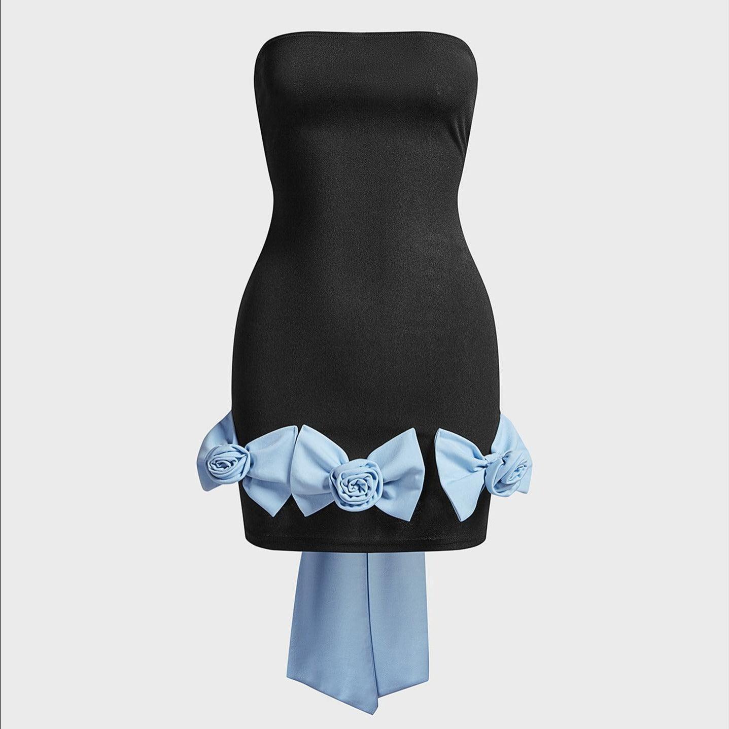 On My Way Strapless Bow Mini Dress