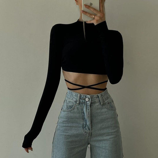 Christy Long Sleeve Crop Top